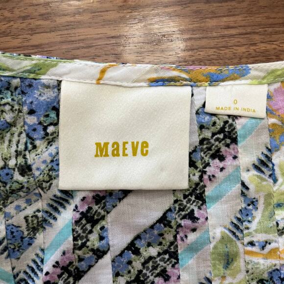 Maeve Top Size 0 Medium Floral Flutter Sleeve Maya - Picture 2 of 10